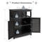 Bathroom Floor Cabinet with Louvered Doors and Open Shelf, Adjustable Storage Organizer